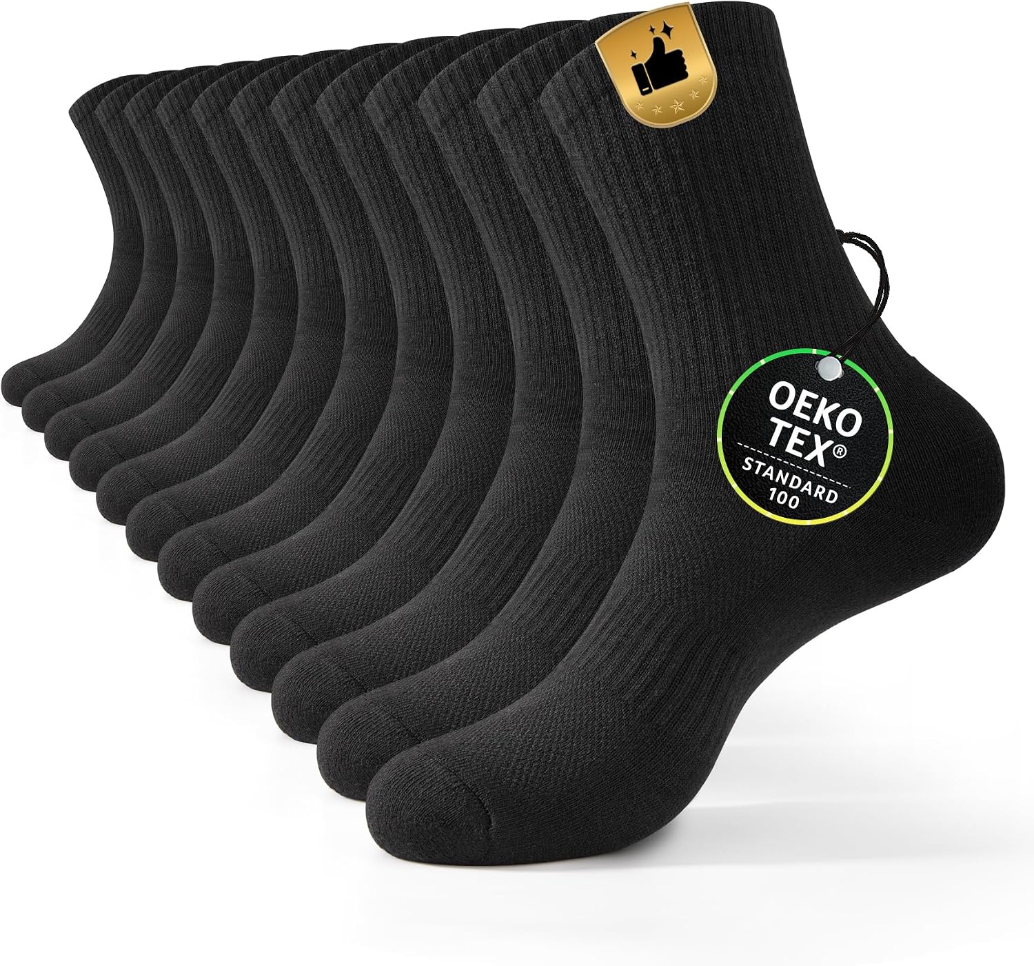 Sportsocken – für Damen, für Herren, halbhoch, aus Baumwolle, 12er Set